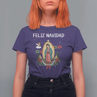 Our Lady of Guadalupe Christmas T Shirt For Women Feliz Navidad - Wonder Print Shop