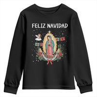 Our Lady of Guadalupe Christmas Youth Sweatshirt Feliz Navidad - Wonder Print Shop