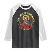 Virgen De Guadalupe Catholic Raglan Shirt Our Lady Of Guadalupe - Wonder Print Shop