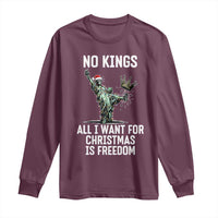 No Kings Long Sleeve Shirt All I Want For Christmas Is Freedom - Wonder Print Shop