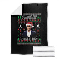 Charlie Kirk Christmas Throw Blanket Freedom Memorial Patriotic Christian Xmas - Wonder Print Shop