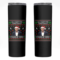 Charlie Kirk Christmas Skinny Tumbler Freedom Memorial Patriotic Christian Xmas - Wonder Print Shop
