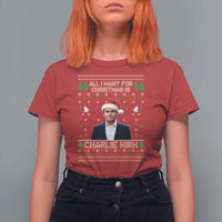 Charlie Kirk Christmas T Shirt For Women Freedom Memorial Patriotic Christian Xmas - Wonder Print Shop