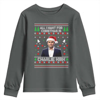 Charlie Kirk Christmas Youth Sweatshirt Freedom Memorial Patriotic Christian Xmas - Wonder Print Shop