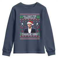 Charlie Kirk Christmas Youth Sweatshirt Freedom Memorial Patriotic Christian Xmas - Wonder Print Shop