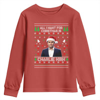 Charlie Kirk Christmas Youth Sweatshirt Freedom Memorial Patriotic Christian Xmas - Wonder Print Shop