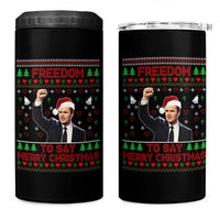Charlie Kirk Christmas 4 in 1 Can Cooler Tumbler Freedom To Say Merry Christmas - Wonder Print Shop