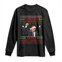 Charlie Kirk Christmas Long Sleeve Shirt Freedom To Say Merry Christmas - Wonder Print Shop