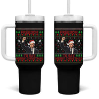 Charlie Kirk Christmas Tumbler With Handle Freedom To Say Merry Christmas - Wonder Print Shop