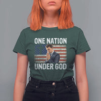 Charlie Kirk Christian T Shirt For Women One Nation Under God Patriotic Faith - Wonder Print Shop