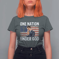 Charlie Kirk Christian T Shirt For Women One Nation Under God Patriotic Faith - Wonder Print Shop