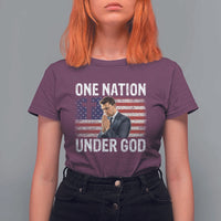 Charlie Kirk Christian T Shirt For Women One Nation Under God Patriotic Faith - Wonder Print Shop