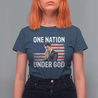 Charlie Kirk Christian T Shirt For Women One Nation Under God Patriotic Faith - Wonder Print Shop