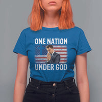 Charlie Kirk Christian T Shirt For Women One Nation Under God Patriotic Faith - Wonder Print Shop
