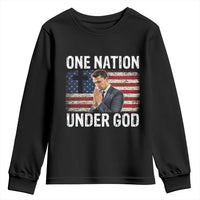Charlie Kirk Christian Youth Sweatshirt One Nation Under God Patriotic Faith - Wonder Print Shop