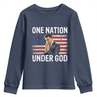 Charlie Kirk Christian Youth Sweatshirt One Nation Under God Patriotic Faith - Wonder Print Shop