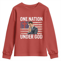 Charlie Kirk Christian Youth Sweatshirt One Nation Under God Patriotic Faith - Wonder Print Shop