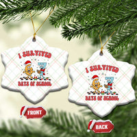 67 Six Seven Christmas Meme Ceramic Ornament I Survived Days Of School - Wonder Print Shop