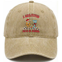 67 Six Seven Christmas Meme Washed Cotton Baseball Cap I Survived Days Of School