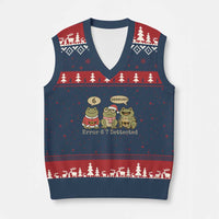 67 Six Seven Xmas Meme V-Neck Knit Sweater Vest Funny Frog Xmas Xmas - Wonder Print Shop