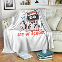 I Survived 67 Days Of School Cat Meme Throw Blanket Funny Christmas Six Seven Meme - Wonder Print Shop