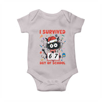 I Survived 67 Days Of School Cat Meme Baby Onesie Funny Christmas Six Seven Meme - Wonder Print Shop