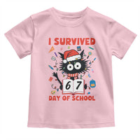 I Survived 67 Days Of School Cat Meme Toddler T Shirt Funny Christmas Six Seven Meme - Wonder Print Shop