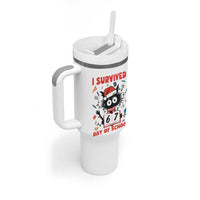I Survived 67 Days Of School Cat Meme Tumbler With Handle Funny Christmas Six Seven Meme - Wonder Print Shop