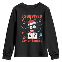 I Survived 67 Days Of School Cat Meme Youth Sweatshirt Funny Christmas Six Seven Meme - Wonder Print Shop