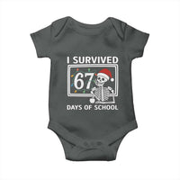 I Survived 67 Days Of School Skeleton Baby Onesie Funny Christmas Six Seven Meme - Wonder Print Shop