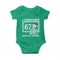 I Survived 67 Days Of School Skeleton Baby Onesie Funny Christmas Six Seven Meme - Wonder Print Shop