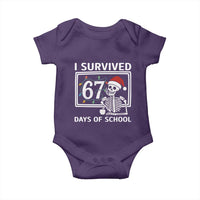 I Survived 67 Days Of School Skeleton Baby Onesie Funny Christmas Six Seven Meme - Wonder Print Shop