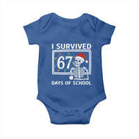 I Survived 67 Days Of School Skeleton Baby Onesie Funny Christmas Six Seven Meme - Wonder Print Shop