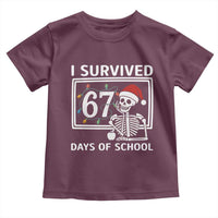 I Survived 67 Days Of School Skeleton Toddler T Shirt Funny Christmas Six Seven Meme - Wonder Print Shop