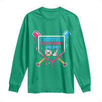 I Survived 67 Days Of School Baseball Ice Cream Long Sleeve Shirt Funny Christmas Six Seven Meme - Wonder Print Shop
