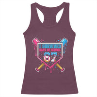 I Survived 67 Days Of School Baseball Ice Cream Racerback Tank Top Funny Christmas Six Seven Meme - Wonder Print Shop