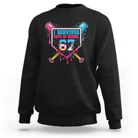 I Survived 67 Days Of School Baseball Ice Cream Sweatshirt Funny Christmas Six Seven Meme - Wonder Print Shop