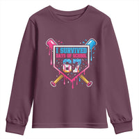 I Survived 67 Days Of School Baseball Ice Cream Youth Sweatshirt Funny Christmas Six Seven Meme - Wonder Print Shop