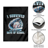 I Survived 67 Days Of School Baseball Glove Ice Cream Garden Flag Funny Christmas Six Seven Meme - Wonder Print Shop