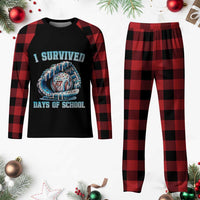 I Survived 67 Days Of School Baseball Glove Ice Cream Plaid Pajama Set Funny Christmas Six Seven Meme - Wonder Print Shop