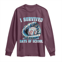 I Survived 67 Days Of School Baseball Glove Ice Cream Long Sleeve Shirt Funny Christmas Six Seven Meme - Wonder Print Shop