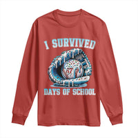 I Survived 67 Days Of School Baseball Glove Ice Cream Long Sleeve Shirt Funny Christmas Six Seven Meme - Wonder Print Shop