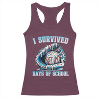 I Survived 67 Days Of School Baseball Glove Ice Cream Racerback Tank Top Funny Christmas Six Seven Meme - Wonder Print Shop