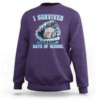 I Survived 67 Days Of School Baseball Glove Ice Cream Sweatshirt Funny Christmas Six Seven Meme - Wonder Print Shop
