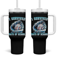 I Survived 67 Days Of School Baseball Glove Ice Cream Tumbler With Handle Funny Christmas Six Seven Meme - Wonder Print Shop