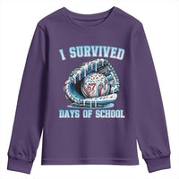 I Survived 67 Days Of School Baseball Glove Ice Cream Youth Sweatshirt Funny Christmas Six Seven Meme - Wonder Print Shop