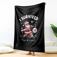 I Survived 67 Days Of School Baseball Santa Throw Blanket Funny Christmas Six Seven Meme - Wonder Print Shop