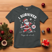 I Survived 67 Days Of School Baseball Santa T Shirt Funny Christmas Six Seven Meme - Wonder Print Shop