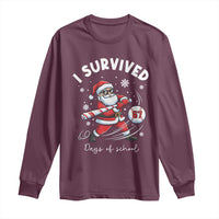 I Survived 67 Days Of School Baseball Santa Long Sleeve Shirt Funny Christmas Six Seven Meme - Wonder Print Shop