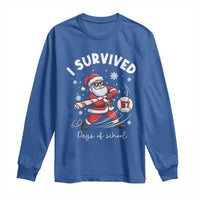 I Survived 67 Days Of School Baseball Santa Long Sleeve Shirt Funny Christmas Six Seven Meme - Wonder Print Shop